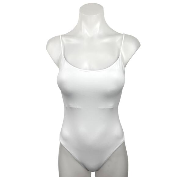 ZARA NWT White Scoop Neck Sleeveless Spaghetti Strap One Piece Bodysuit Size S - Picture 1 of 4